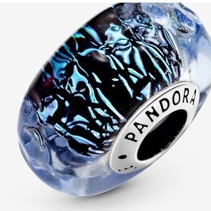 Wavy Dark Blue Murano Glass Ocean Charm